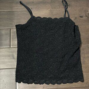 La Vie En Roseblack texturedscalloped camisolelined size Large